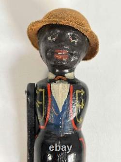 19thC Jim Crow Civil War Americana Carved Wood Black Soldier Jigger Dancing Toys