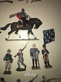 2 Civil War Revolution Lee Grant Washington Metal Soldier Miniatures 54mm Lot