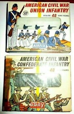 2 Vintage Airfix Civil War Union & Confederate Infantry HO/OO 48 pieces on Sprue