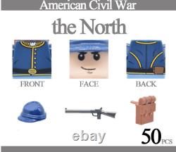 50Pcs American Civil War Army Union North South Soldiers Figures toys