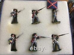 6 Confederates. 4th Texas dismounted cavalry toy soldiers 54mm metal