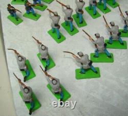 6 Plastic Toy Soldiers BRITAINS Deetail Civil War Riders & Horses + 45 Infantry