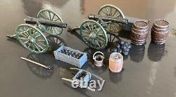 ACW Civil War Confederate Artillery -Lot of 8 I. R figures + Guns & accessories