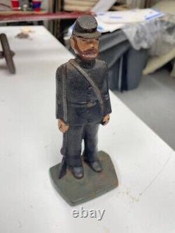 Antique Cast iron Civil war Soldier, Union, early 1900's, Hand Painted