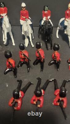 Antique Collection Of 49 Britains Ltd Us CIVIL War Lead Toy Soldiers + Horsemen