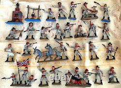 Atlantic Custer and other sets painted CSA Army 34 60mm scale toy soldiers