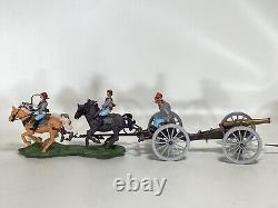Britains 1960s Civil War Confederate Limber Gun Team & Cavalry Figures Soldiers