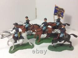 Britains Swoppet American Civil War Union Cavalry with Officer & Standard Bearer