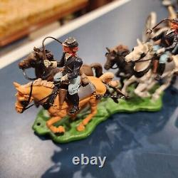 Britains Swoppets Civil War Union Limber Gun Team & Cavalry Figures Toy Soldiers