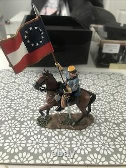 King & Country American Civil War Rebel Cavalry Flag Bearer Cw42 Retired Now