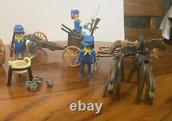 Large Lot PLAYMOBIL Geobra UNION SOLDIERS Calvary Civil War withAccessories 1974