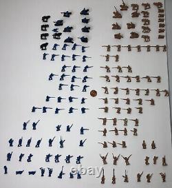 Lot Of 163 Total Pieces U. S. Civil War Metal Soldiers & Horses Painted See Desc