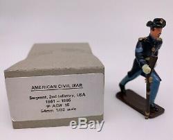 Lot of 8 American Civil War Metal Toy Soldiers 54mm 1/32 Scale