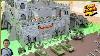 Play At Home Castle Defense With Green Plastic Army Men Vs Exosaur Gray Army And Hunters