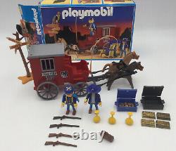 Playmobil 3037 Boxed Union Soldiers Money transport, US civil war, 100% complete