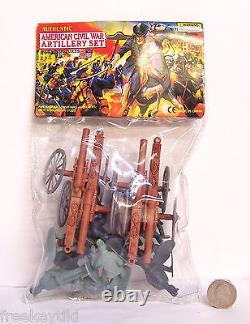 RARE TOYS! American Civil War Artillery Parrot Rifle Set Playset Figures Diorama