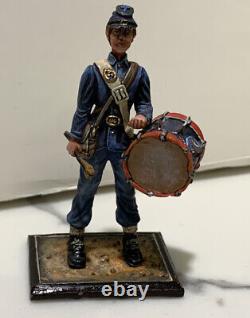 US Civil War Tin soldier Drummer Handpainted 54mm Trefoil Clover Hat