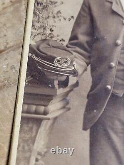Vintage Antique Civil War era CDV Photo Boy soldier uniform Kepi hat