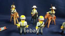 Vintage Lot 8 Playmobil Confederate Soldiers Civil War Cavalry Horse Guns VG