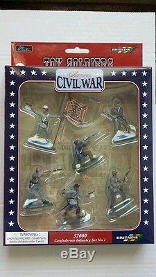 W Britain American Civil War Super Deetail Figures, Confederate Infantry, 52000